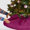 FabricLA Fuchsia Faux Fur Tree Skirt Cut - 60-Inches with Rounded Edges (No Backing) for Christmas